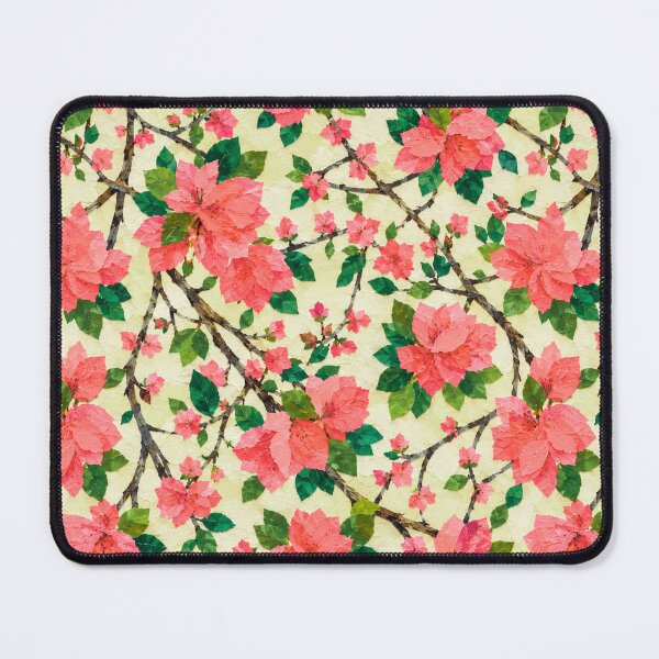 Item preview, Romantic Red Bougainvillea Floral Pattern, Seamless Tropical Flower Collage, Botanical Garden Print, Bright Pink Floral Design designed and sold by SWSandraWechner.