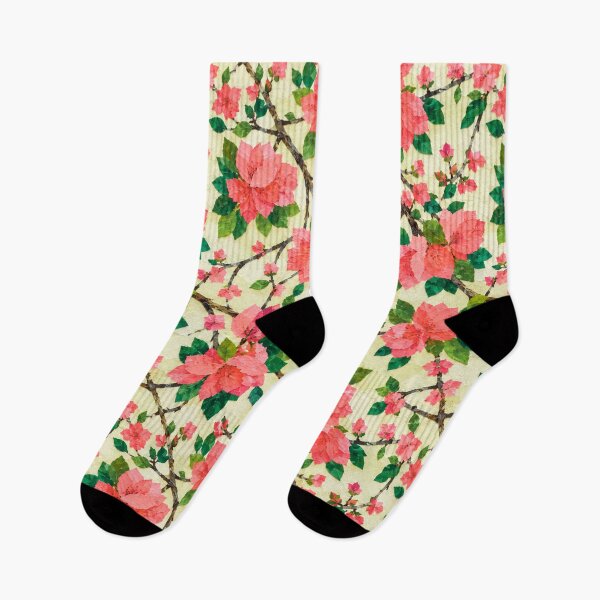 Item preview, Romantic Red Bougainvillea Floral Pattern, Seamless Tropical Flower Collage, Botanical Garden Print, Bright Pink Floral Design designed and sold by SWSandraWechner.