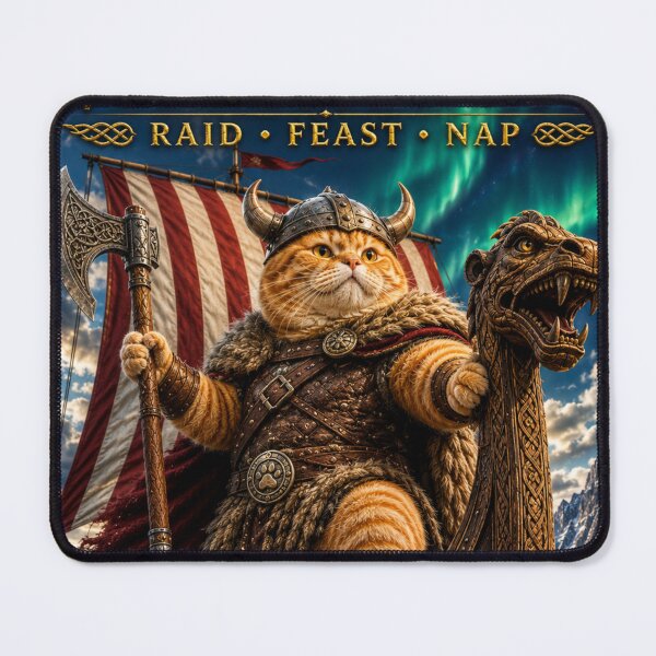 Item preview, Till Valhalla Viking Cat Gingerboi Daydreamscapes designed and sold by Mindworx21.