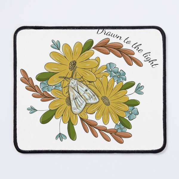Item preview, Drawn to the Light – Moth and Wildflowers Illustration designed and sold by Zymetryart.