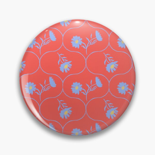 Item preview, Dahlia Daisy Ogee Red and Blue designed and sold by Dally-Dabble.