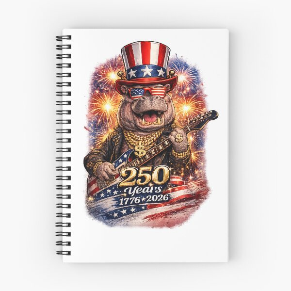 Item preview, Funny Hippo 250 Years Rock American Flag Patriotic 4th of July designed and sold by QuiteOrbit.