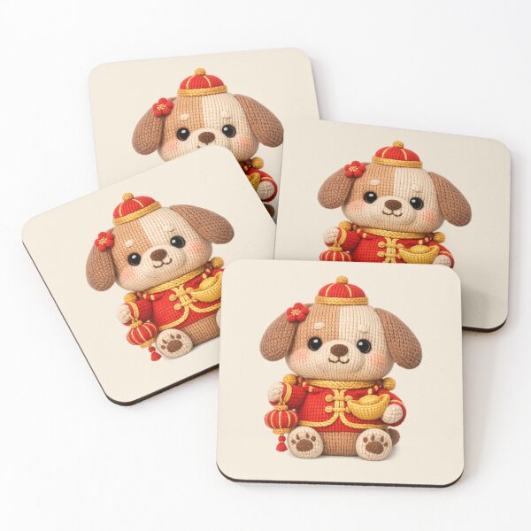 Item preview, Cute Knitted Year Of The Dog | Kawaii 3D Chinese New Year Zodiac Art designed and sold by Moons Studio.