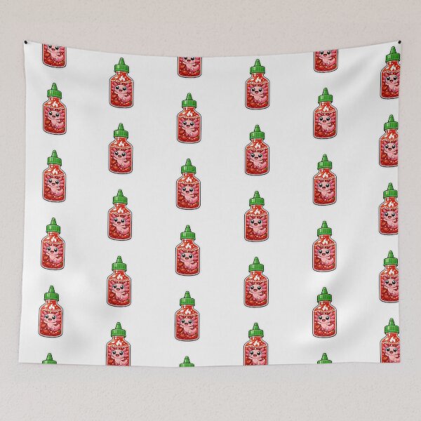 Item preview, Cute Spicy Sriracha Chili Sauce Bottle Axolotl Sticker designed and sold by yanejoy.
