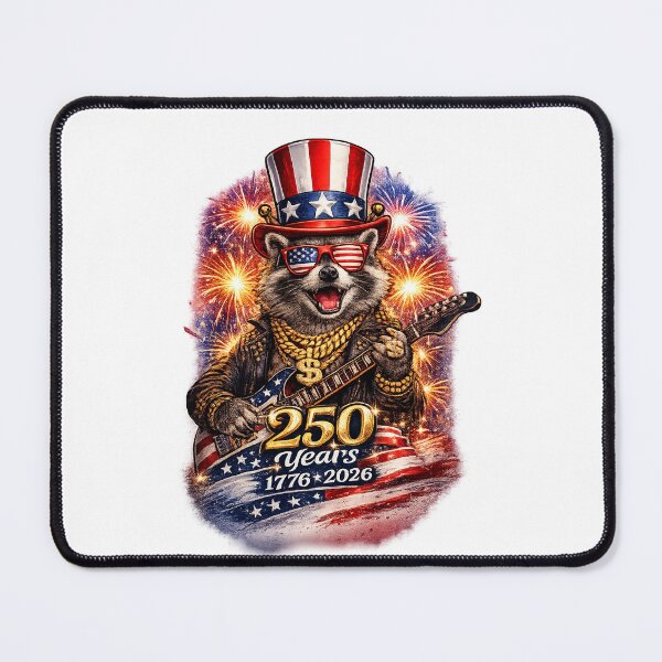 Item preview, Funny Raccoon Rock 4th of July designed and sold by QuiteOrbit.