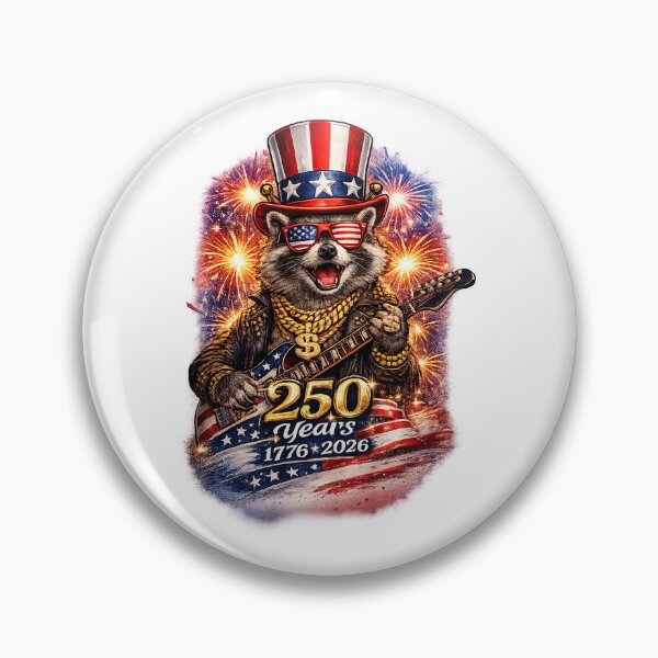 Item preview, Funny Raccoon Rock 4th of July designed and sold by QuiteOrbit.