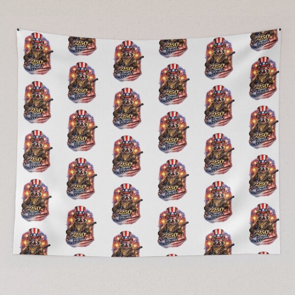 Item preview, Funny Raccoon Rock 4th of July designed and sold by QuiteOrbit.