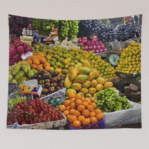 Item preview, Traditional market with local and exotic fruits designed and sold by franck380.