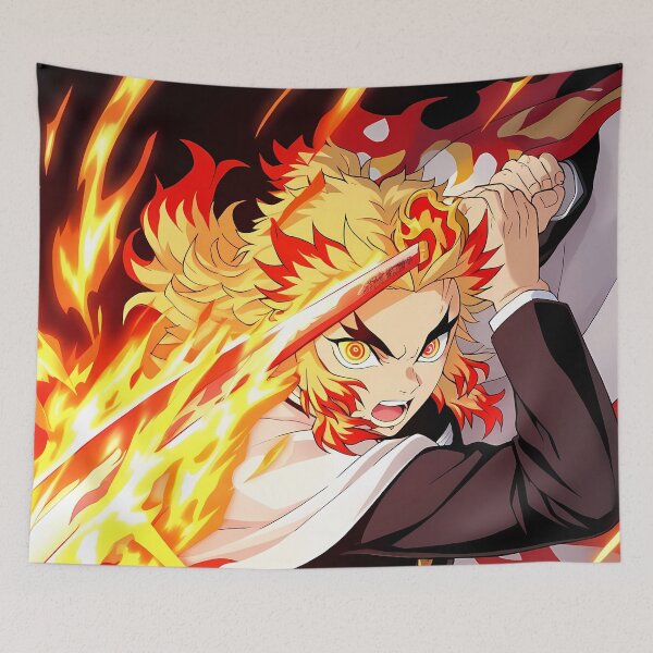 Item preview, Kyojuro Rengoku Demon Slayer Classic Flame Hero Moment designed and sold by justnickthings.