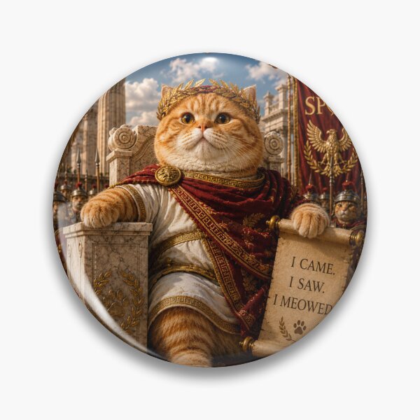 Item preview, Veni Vidi Mewci Julius Caesar Cat Funny Roman Gingerboi Daydreamscapes Art designed and sold by Mindworx21.