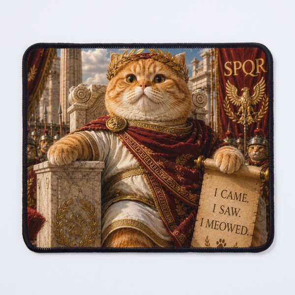 Item preview, Veni Vidi Mewci Julius Caesar Cat Funny Roman Gingerboi Daydreamscapes Art designed and sold by Mindworx21.