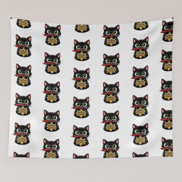 Item preview, Funny English Major Grammar Police Black Cat Badge Sticker designed and sold by yanejoy.