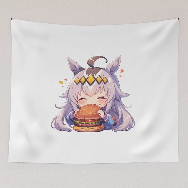 Item preview, Oguri Cap Uma Musume Pretty Derby Chibi Kawaii Burger Loving Anime Girl Sweetness designed and sold by earlobejerk.