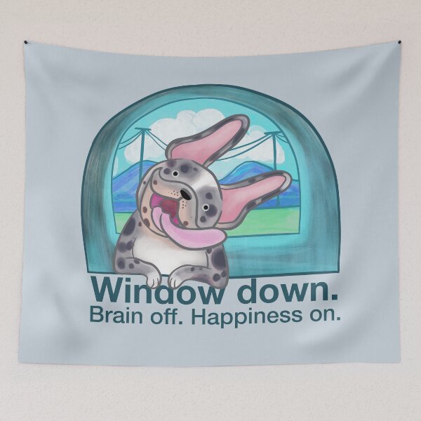 Item preview, French bulldog window down designed and sold by Konopikyu.