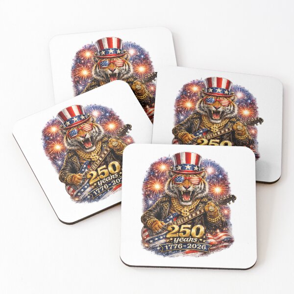 Item preview, 4th of July America Big Cat rock Playing Guitar designed and sold by QuiteOrbit.