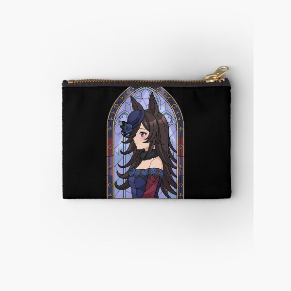 Item preview, Rice Shower Uma Musume Gothic Blue Rose Stained Glass Portrait designed and sold by mildaclairmo.