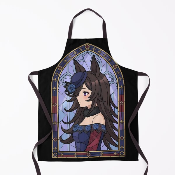 Item preview, Rice Shower Uma Musume Gothic Blue Rose Stained Glass Portrait designed and sold by mildaclairmo.