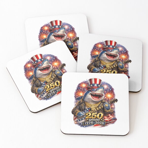 Item preview, 4th of July America Shark rock Playing Guitar designed and sold by QuiteOrbit.