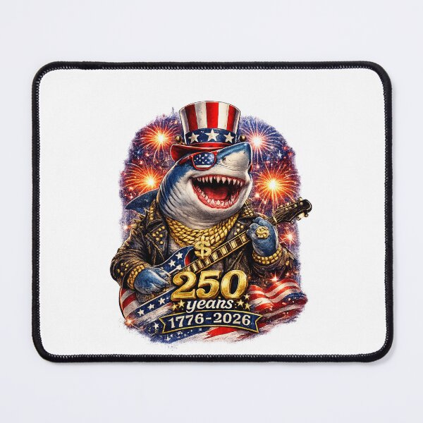 Item preview, 4th of July America Shark rock Playing Guitar designed and sold by QuiteOrbit.