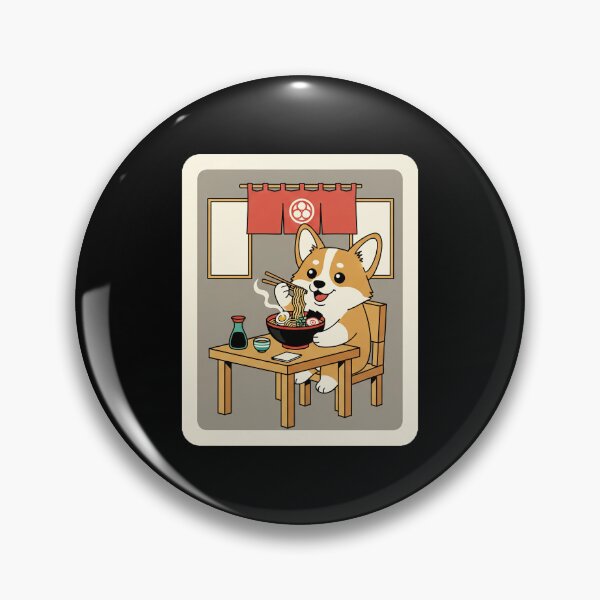 Item preview, Cute Shiba Inu Enjoying Ramen in Cozy Japanese Noodle Shop designed and sold by JordynLadukeg65.