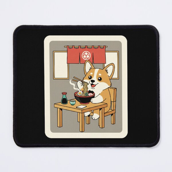 Item preview, Cute Shiba Inu Enjoying Ramen in Cozy Japanese Noodle Shop designed and sold by JordynLadukeg65.
