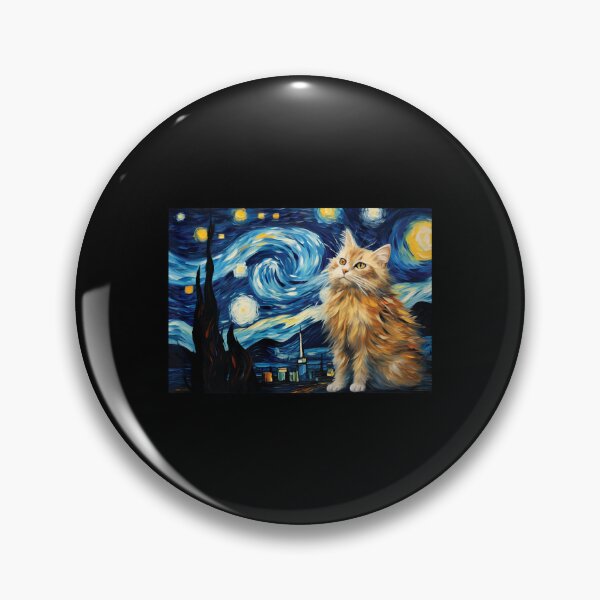 Item preview, Cute red cat Painting Art Starry Night Kitty Kitten Van Gogh  designed and sold by Littermin.