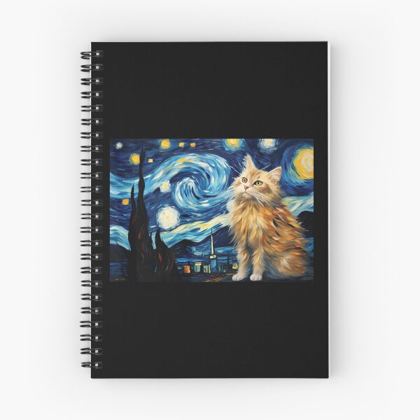 Item preview, Cute red cat Painting Art Starry Night Kitty Kitten Van Gogh  designed and sold by Littermin.