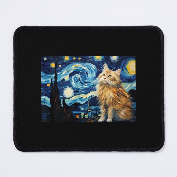 Item preview, Cute red cat Painting Art Starry Night Kitty Kitten Van Gogh  designed and sold by Littermin.