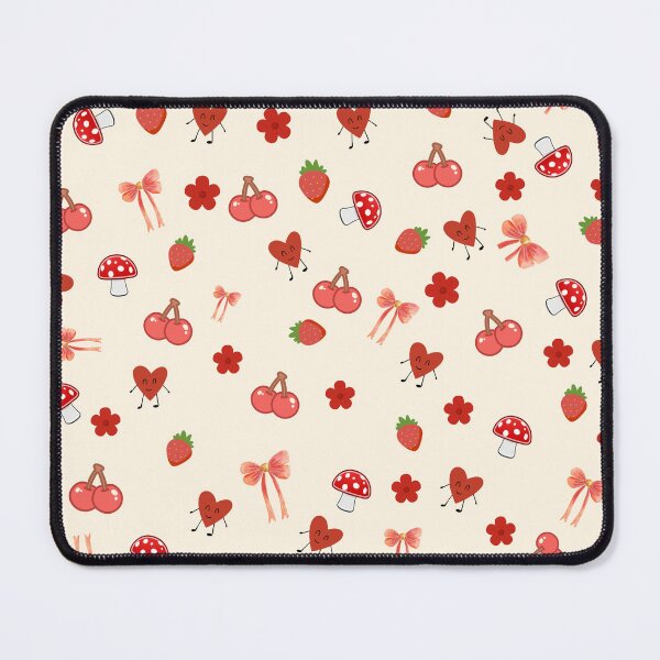 Item preview, Cute Coquette Cherry Strawberry Mushroom Pattern designed and sold by Dreamy fantasy design.