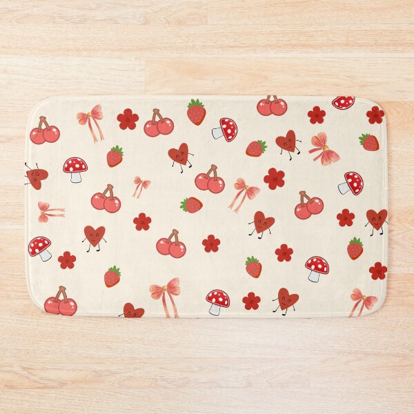 Item preview, Cute Coquette Cherry Strawberry Mushroom Pattern designed and sold by Dreamy fantasy design.