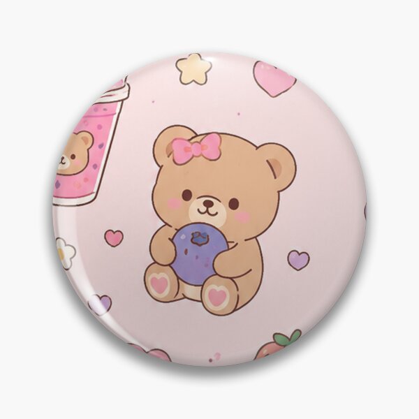 Item preview, Cute Teddy Bear Berry Smoothie Kawaii Pattern designed and sold by Soft Berry Studio.