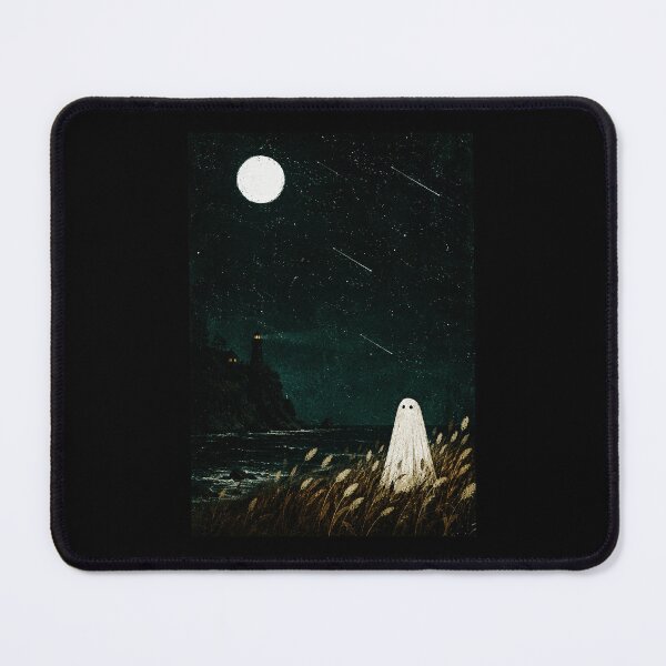 Item preview, Moonlit Coastal Ghost Beneath Falling Stars and Lighthouse Glow designed and sold by ferminhays.