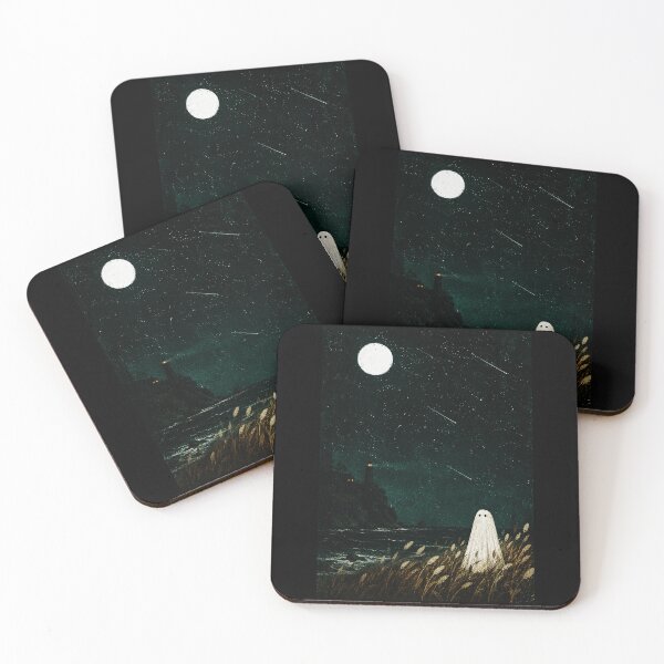 Item preview, Moonlit Coastal Ghost Beneath Falling Stars and Lighthouse Glow designed and sold by ferminhays.