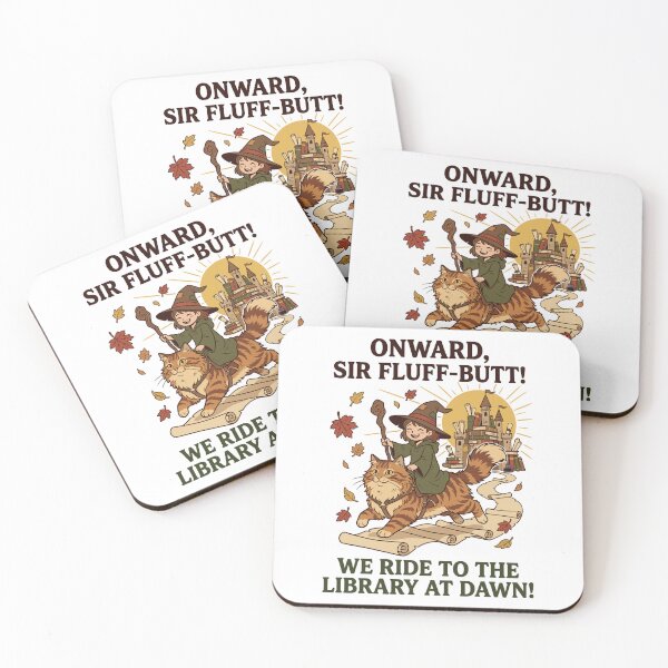 Item preview, Onward Sir Fluff-Butt - Ride To The Library At Dawn designed and sold by Kawaii-n-Spice.