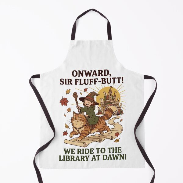 Item preview, Onward Sir Fluff-Butt - Ride To The Library At Dawn designed and sold by Kawaii-n-Spice.