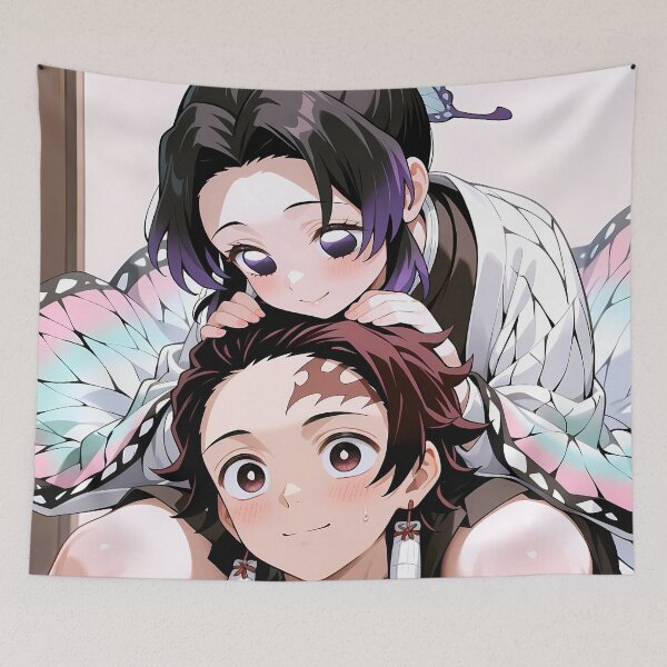 Item preview, Tanjiro Kamado Demon Slayer Cozy Butterfly Headpat Moment designed and sold by MicaheHaffner.