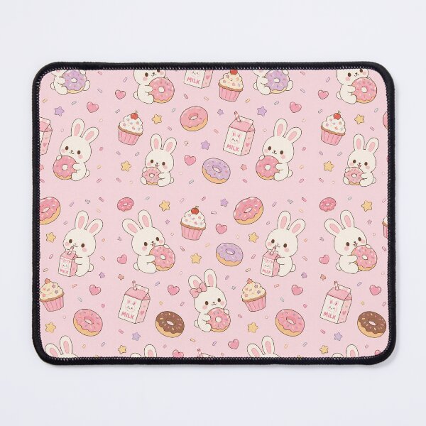 Item preview, Cute Bunny Donut Party Kawaii Pattern designed and sold by Soft Berry Studio.