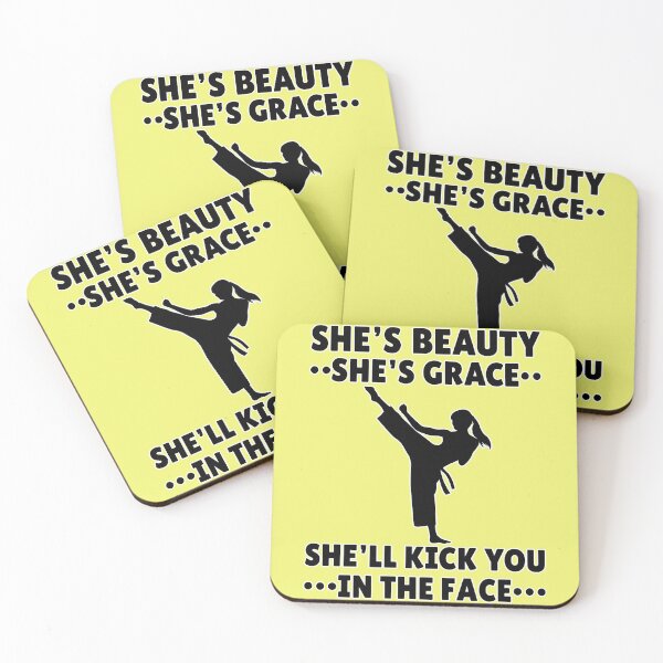 Item preview, She's Beauty She's Grace She'll Kick You In The Face, Martial Art, Kickboxing, Feminist, Karate designed and sold by PastelWingg.