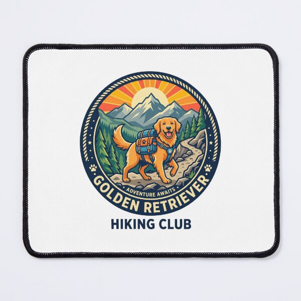 Item preview, Golden Retriever Hiking Club Vintage Outdoor Mountain Dog designed and sold by PictoVibe.