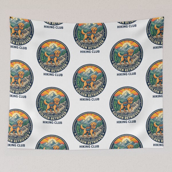 Item preview, Golden Retriever Hiking Club Vintage Outdoor Mountain Dog designed and sold by PictoVibe.