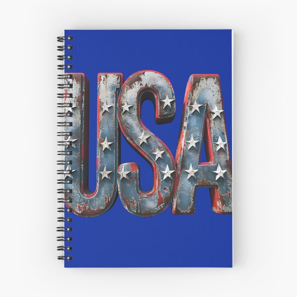 Item preview, Patriotic USA 3D Letters Distressed Metal and Stars Art designed and sold by NotasCreativa.