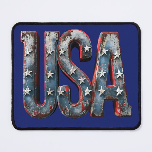 Item preview, Patriotic USA 3D Letters Distressed Metal and Stars Art designed and sold by NotasCreativa.