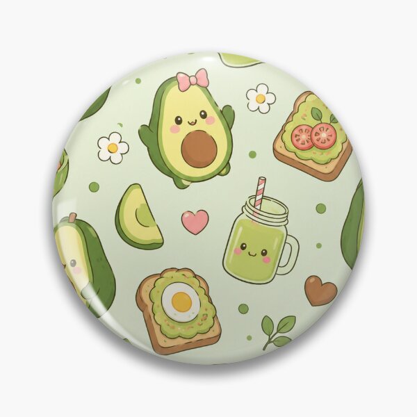 Item preview, Cute Avocado Friends Kawaii Pattern designed and sold by Soft Berry Studio.