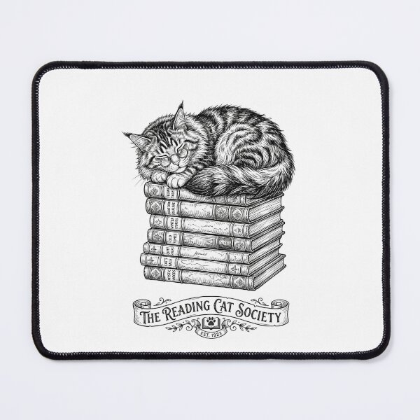 Item preview, Reading Cat Society Fluffy Maine Coon Bookworm Vintage designed and sold by PictoVibe.
