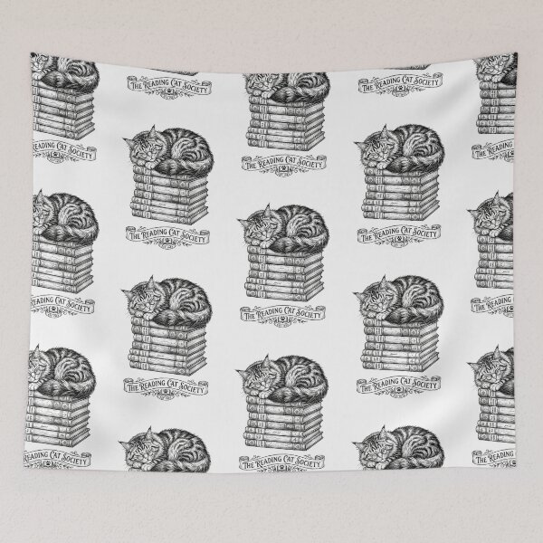 Item preview, Reading Cat Society Fluffy Maine Coon Bookworm Vintage designed and sold by PictoVibe.