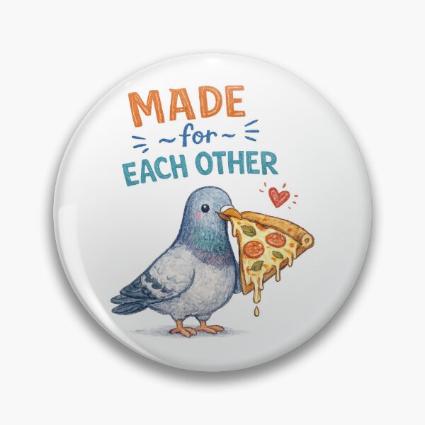 Item preview, Funny Pigeon and Pizza Made For Each Other Love Illustration designed and sold by THIENVT.