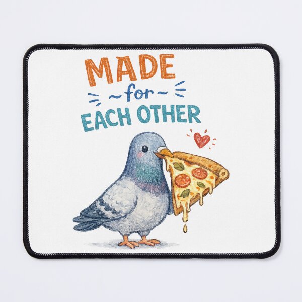 Item preview, Funny Pigeon and Pizza Made For Each Other Love Illustration designed and sold by THIENVT.