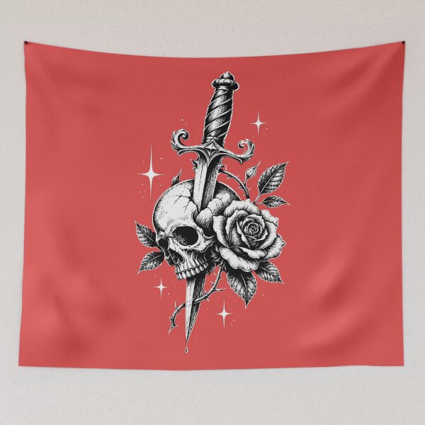 Item preview, Skull Dagger Rose designed and sold by PastelWingg.