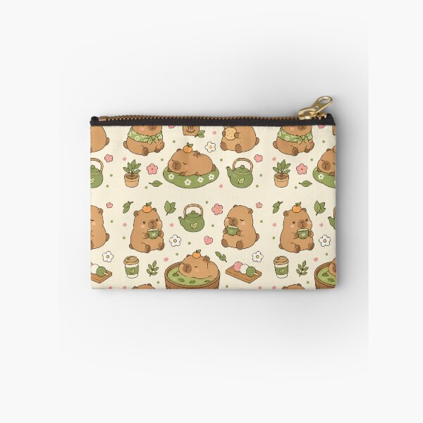 Item preview, Capybara Tea House Kawaii Pattern designed and sold by Soft Berry Studio.