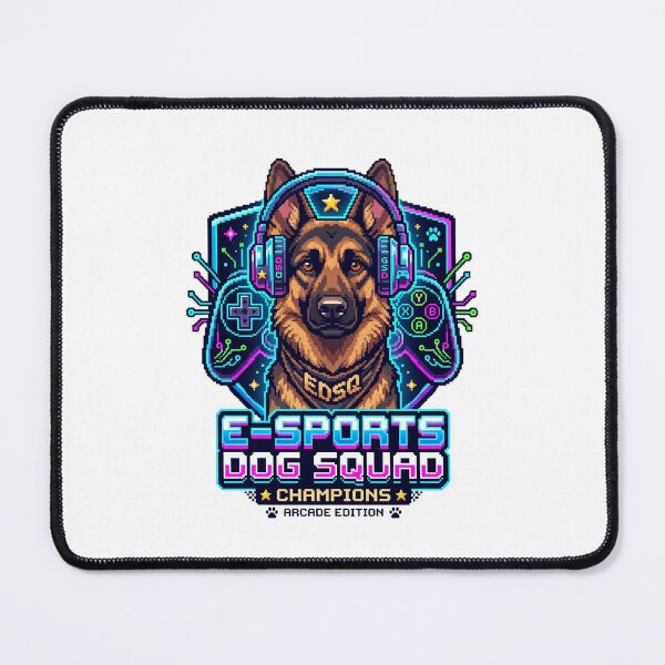 Item preview, German Shepherd Gamer E Sports Dog Squad Pixel Art designed and sold by PictoVibe.